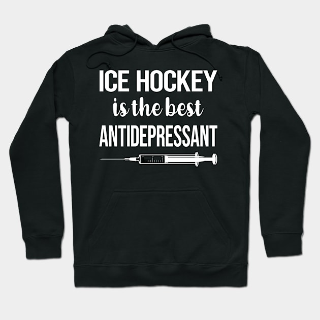 Antidepressant Ice Hockey Hoodie by symptomovertake